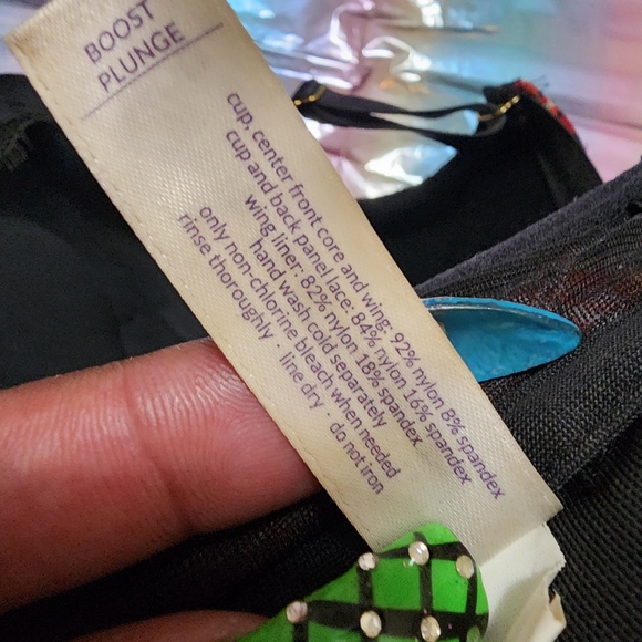 *DONATED*5/$25 46DD [Lane Bryant x Cacique] Boost Plunge Plaid & Lace Bra -Front - Picture 6 of 14